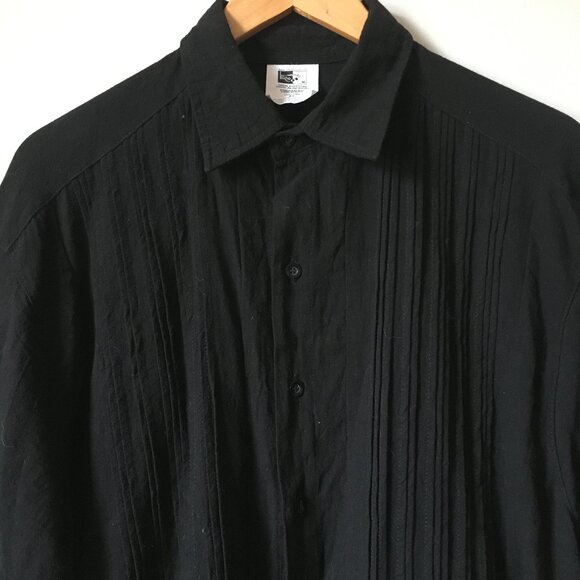 Mr Buho Black Cotton Tuck Work Button Down Michell Shirt - Picture 5 of 15